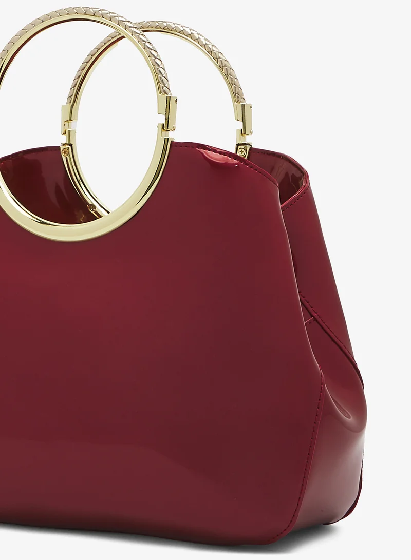 Khizana  Ring Handle Geometrical Shaped Bag With Gold Accent for Women | Best Price UAE